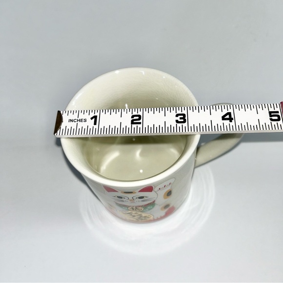 Vintage Maneki Neko Lucky Cat Mug Cup Made in Japan Crackle Glaze Finish - Picture 5 of 6